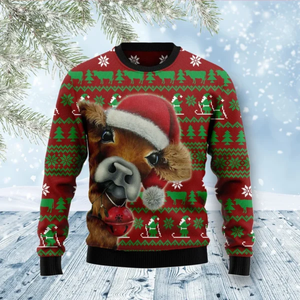 cow xmas ugly christmas sweater cute xmas clothes unique gift forcow.webp