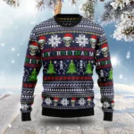 Creepy Skull Head Ugly Christmas Sweater Winte