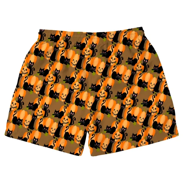 custom face logo halloween black cat beach shorts custom photo board s design