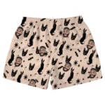 custom face logo halloween black cat beach shorts custom printed summe design