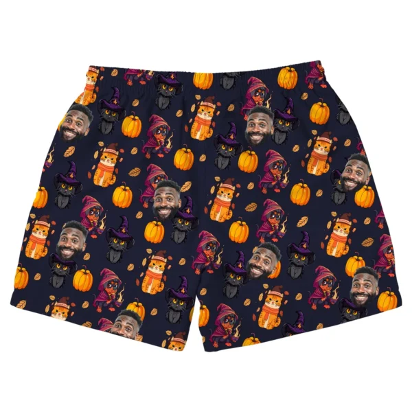custom face logo halloween black cat beach shorts matching beach short 1