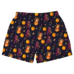 custom face logo halloween black cat beach shorts matching beach short design
