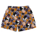 custom face logo halloween black cat beach shorts matching set beach s design