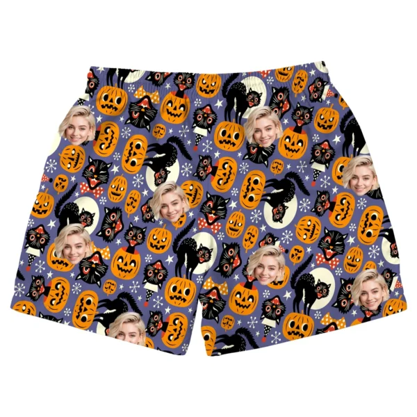 custom face logo halloween black cat beach shorts matching set beach s 1