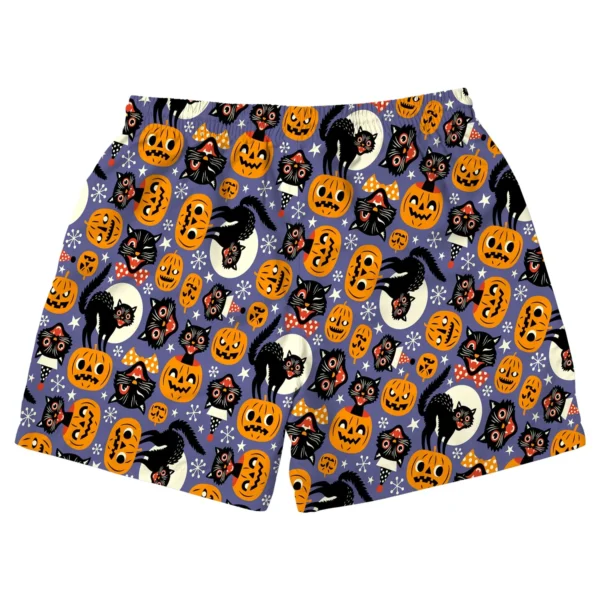 custom face logo halloween black cat beach shorts matching set beach s design