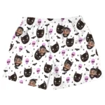custom face logo halloween black cat beach shorts personalized beach s design