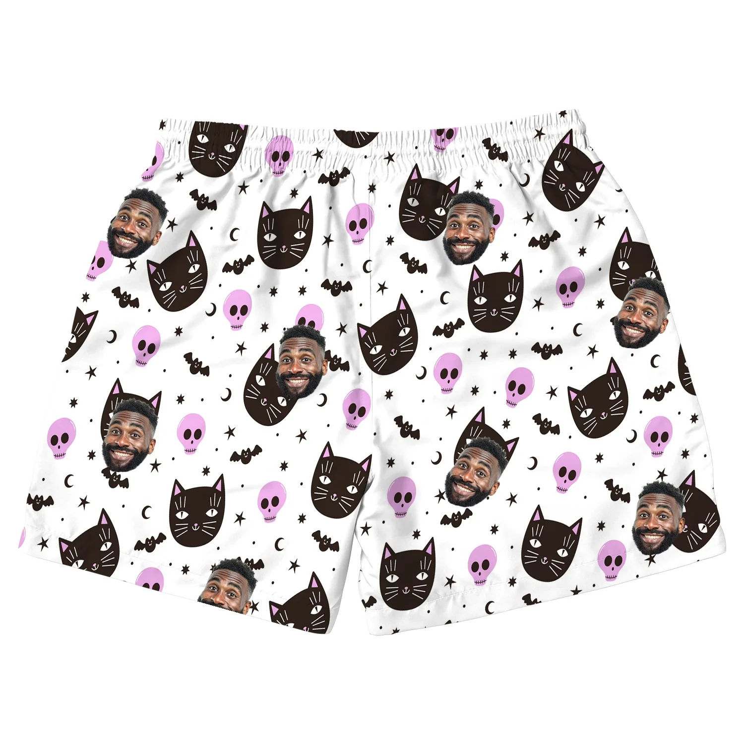 custom face logo halloween black cat beach shorts personalized beach s 1 custom face logo halloween black cat beach shorts personalized beach s 1