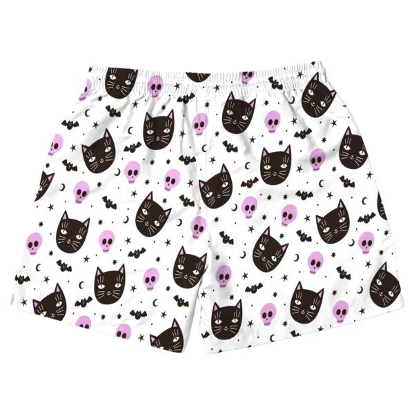 custom face logo halloween black cat beach shorts personalized beach s design