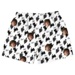 custom face logo halloween black cat beach shorts personalized photo s design