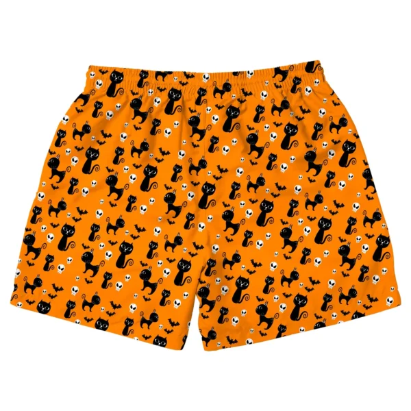 custom face logo halloween black cat beach shorts unique photo swim tr design