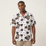 custom face logo halloween black cat hawaiian shirt cat pumpkin shirt design