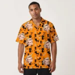 custom face logo halloween black cat hawaiian shirt cute cat party shi design