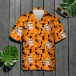 custom face logo halloween black cat hawaiian shirt cute cat party shi design