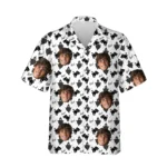 custom face logo halloween black cat hawaiian shirt halloween cat shir design