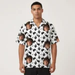 custom face logo halloween black cat hawaiian shirt halloween cat shir design