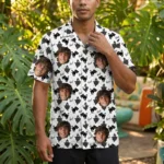 custom face logo halloween black cat hawaiian shirt halloween cat shir design