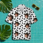 custom face logo halloween black cat hawaiian shirt halloween cat shir design