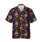 custom face logo halloween black cat hawaiian shirt vintage cat shirt design