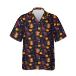 custom face logo halloween black cat hawaiian shirt vintage cat shirt design