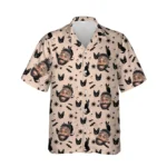 custom face logo halloween black cat hawaiian shirt witchy black cat s design