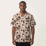 custom face logo halloween black cat hawaiian shirt witchy black cat s design