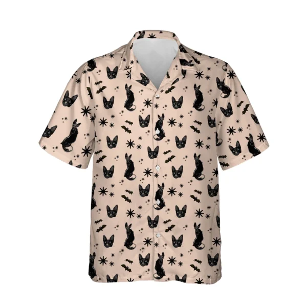 custom face logo halloween black cat hawaiian shirt witchy black cat s design