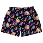 custom face logo halloween ghost beach shorts custom face board shorts design