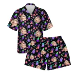 custom face logo halloween ghost hawaiian shirt and shorts set his her design