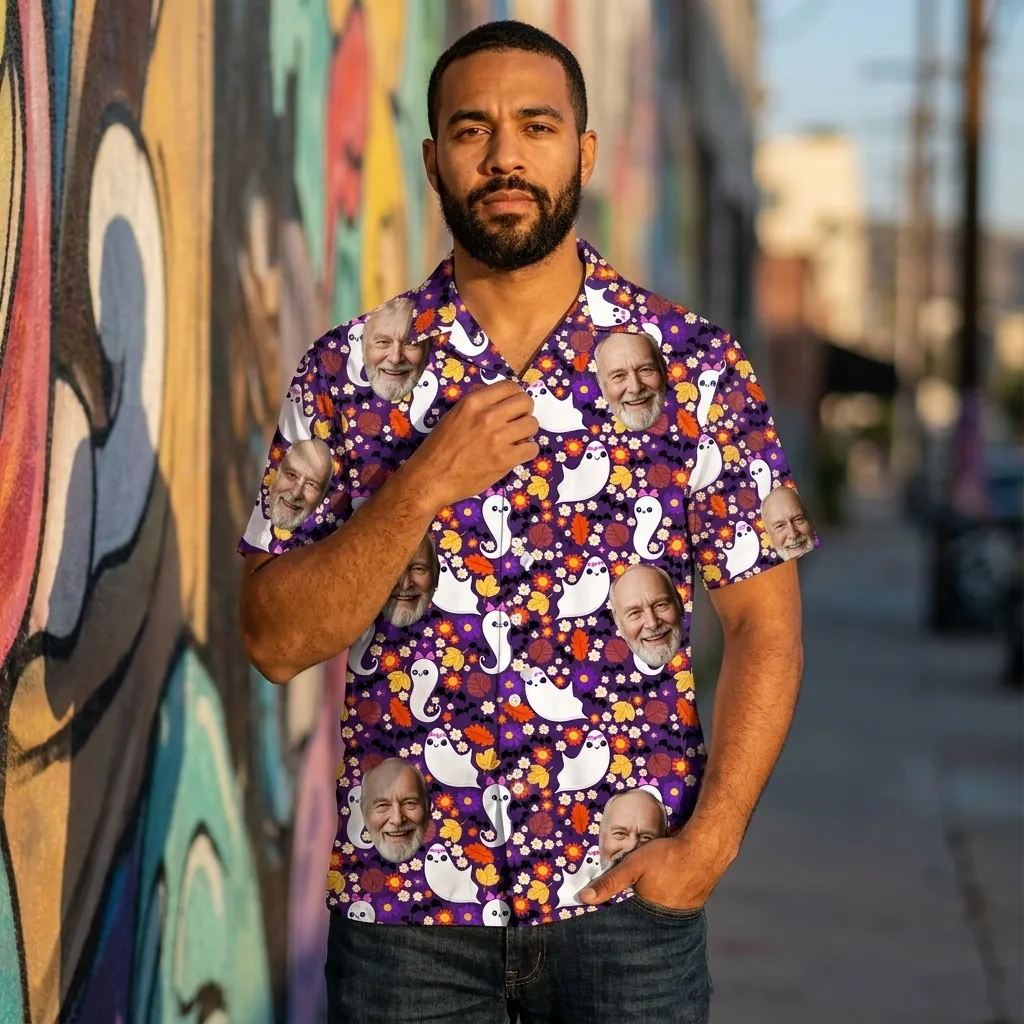 custom face logo halloween ghost hawaiian shirt cute ghost aloha shirt 3 custom face logo halloween ghost hawaiian shirt cute ghost aloha shirt 3