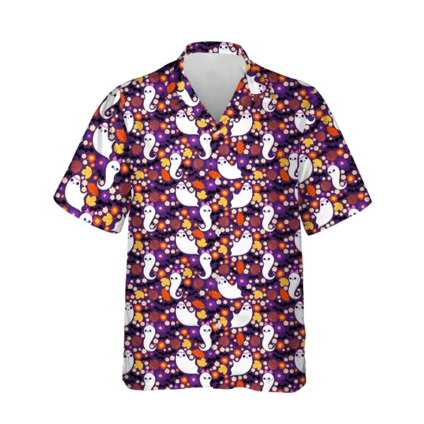 custom face logo halloween ghost hawaiian shirt cute ghost aloha shirt design