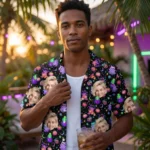 custom face logo halloween ghost hawaiian shirt floral ghost shirt for design
