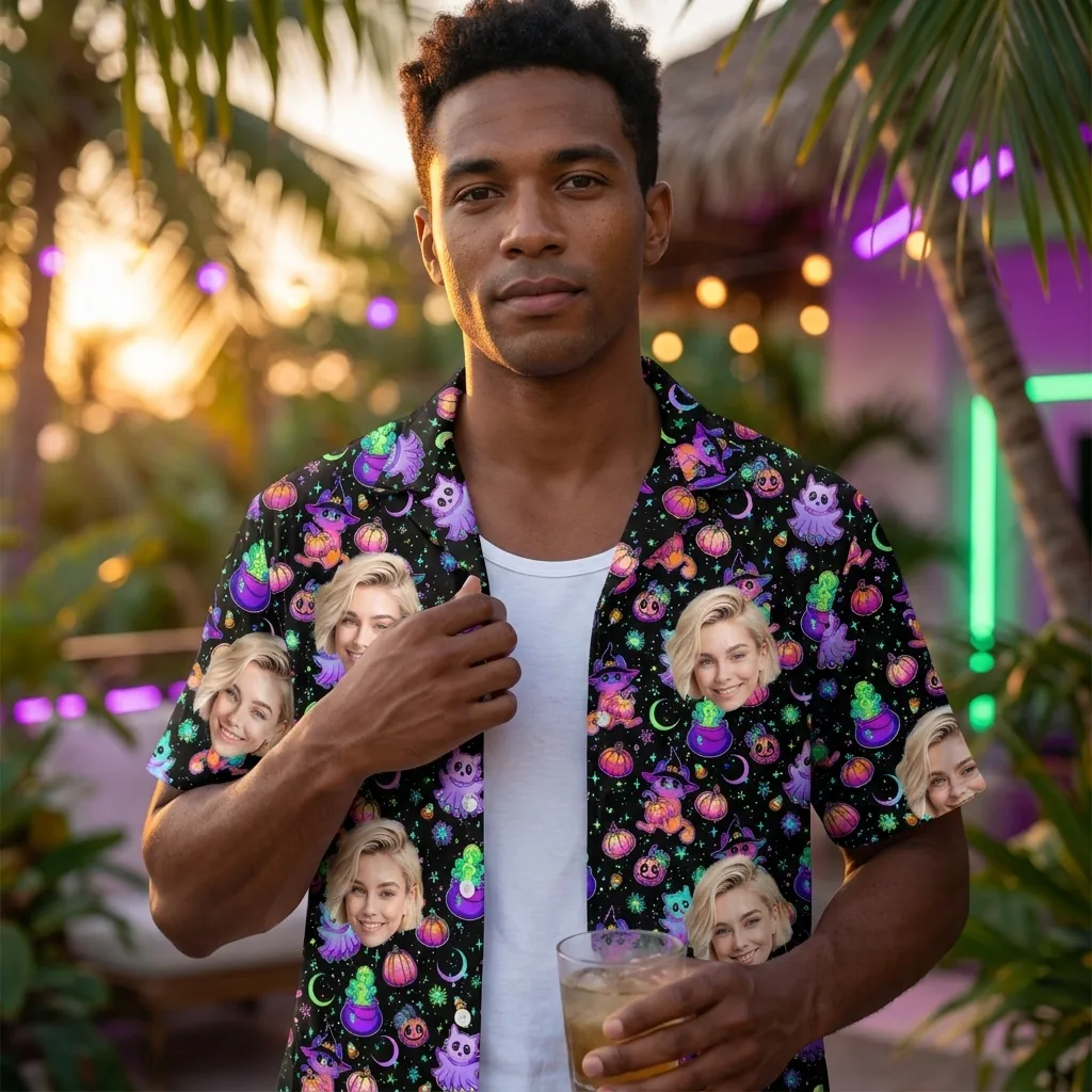 custom face logo halloween ghost hawaiian shirt floral ghost shirt for 3 custom face logo halloween ghost hawaiian shirt floral ghost shirt for 3