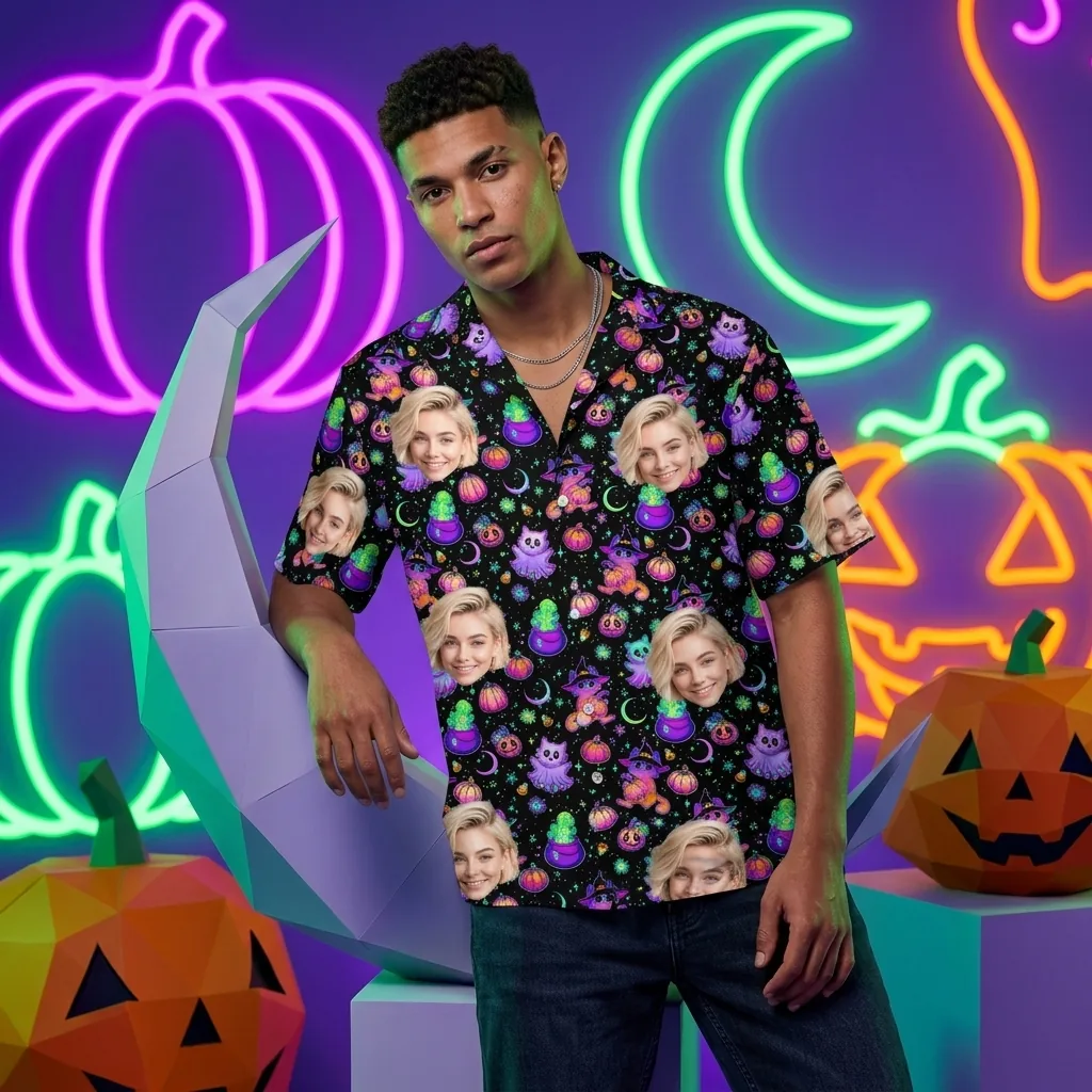 custom face logo halloween ghost hawaiian shirt floral ghost shirt for 5 custom face logo halloween ghost hawaiian shirt floral ghost shirt for 5