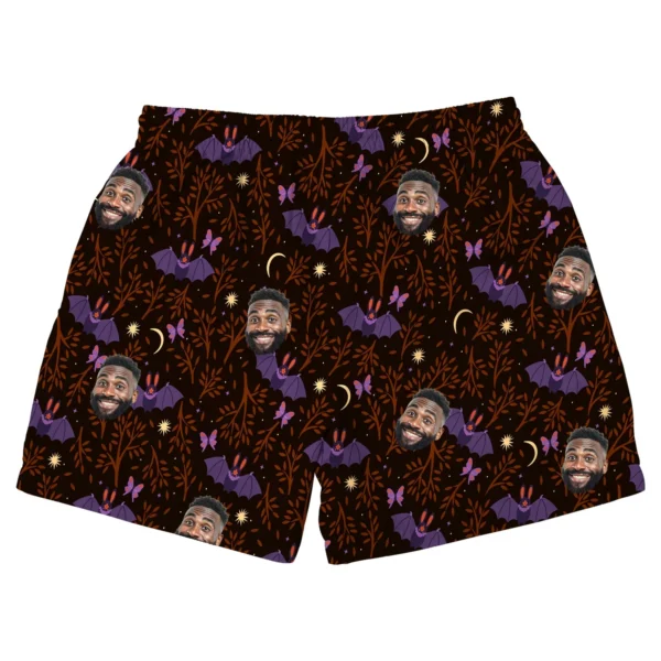 custom face logo halloween gothic bat beach shorts personalized vacati 1