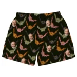 custom face logo halloween gothic bat beach shorts summer pool party c design