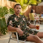 custom face logo halloween gothic bat hawaiian shirt and shorts set co design