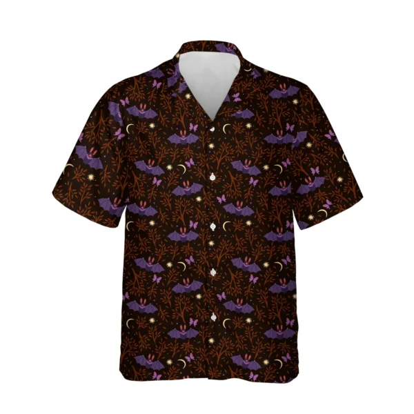 custom face logo halloween gothic bat hawaiian shirt gothic halloween design