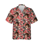 custom face logo halloween gothic bat hawaiian shirt spooky bat aloha design
