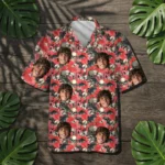 custom face logo halloween gothic bat hawaiian shirt spooky bat aloha design
