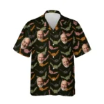custom face logo halloween gothic bat hawaiian shirt vampire night shi design
