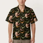 custom face logo halloween gothic bat hawaiian shirt vampire night shi design