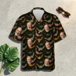 custom face logo halloween gothic bat hawaiian shirt vampire night shi design