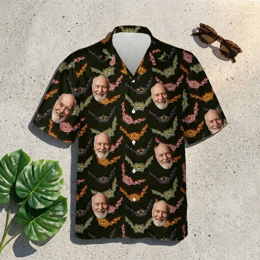 custom face logo halloween gothic bat hawaiian shirt vampire night shi 4 1 custom face logo halloween gothic bat hawaiian shirt vampire night shi 4 1