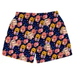 custom face logo halloween pumpkin beach shorts funny personalized swi design
