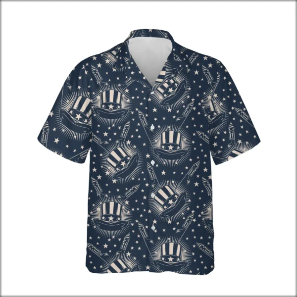Custom Face & Logo Party USA Hawaiian Shirt | Patriotic Independence Day Gift for Men & Women - view 2
