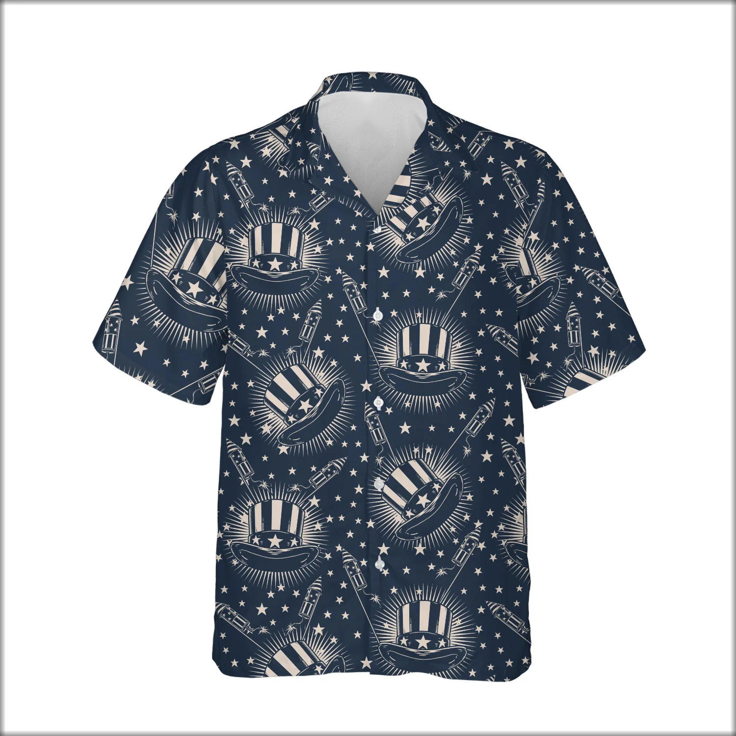 Custom Face & Logo Party USA Hawaiian Shirt | Patriotic Independence Day Gift for Men & Women - view 2 Custom Face & Logo Party USA Hawaiian Shirt | Patriotic Independence Day Gift for Men & Women - view 2