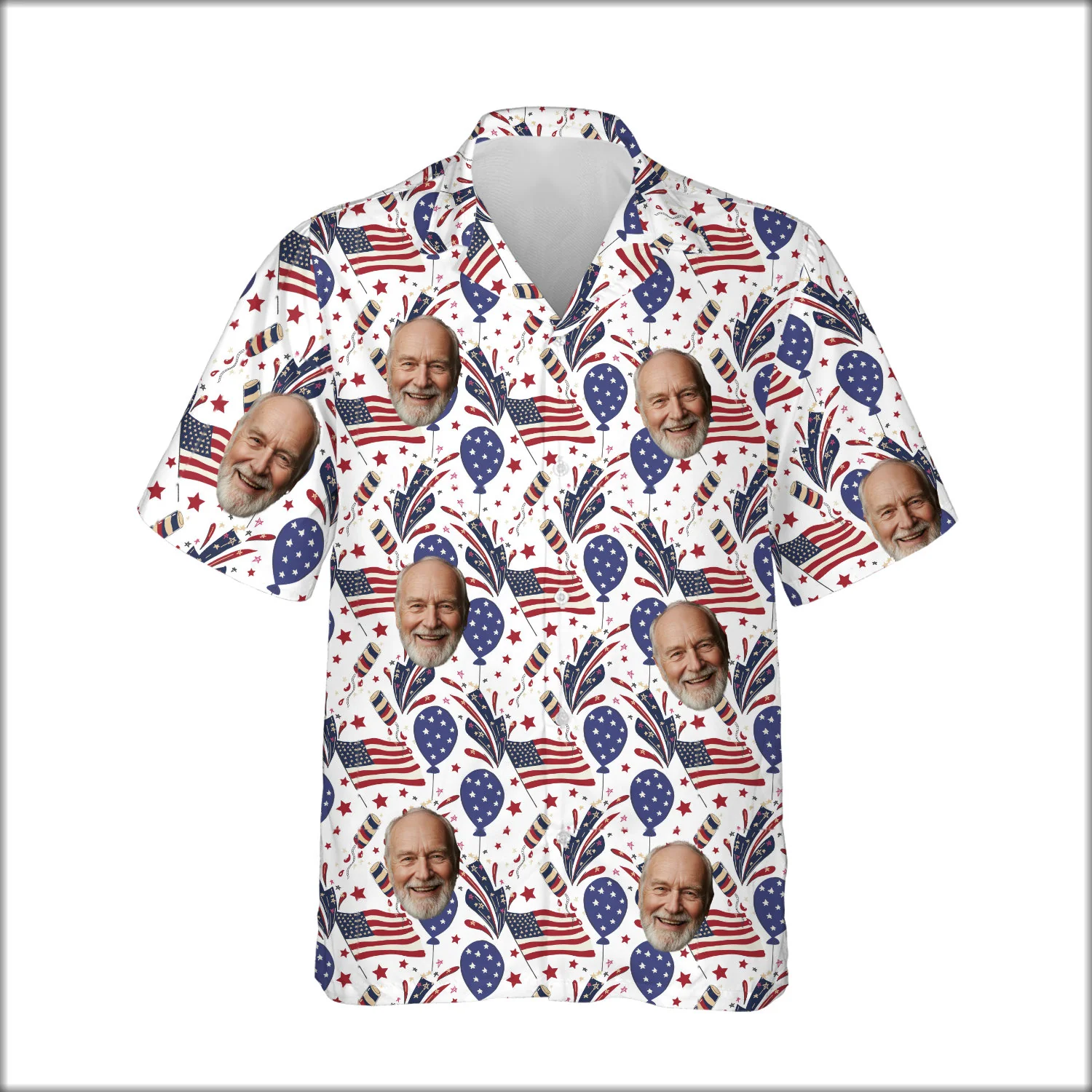 Custom Face & Logo Party USA Hawaiian Shirt | Patriotic Independence Day Gift for Men & Women Custom Face & Logo Party USA Hawaiian Shirt | Patriotic Independence Day Gift for Men & Women