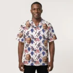 Custom Face & Logo Party USA Hawaiian Shirt | Patriotic Independence Day Gift for Men & Women