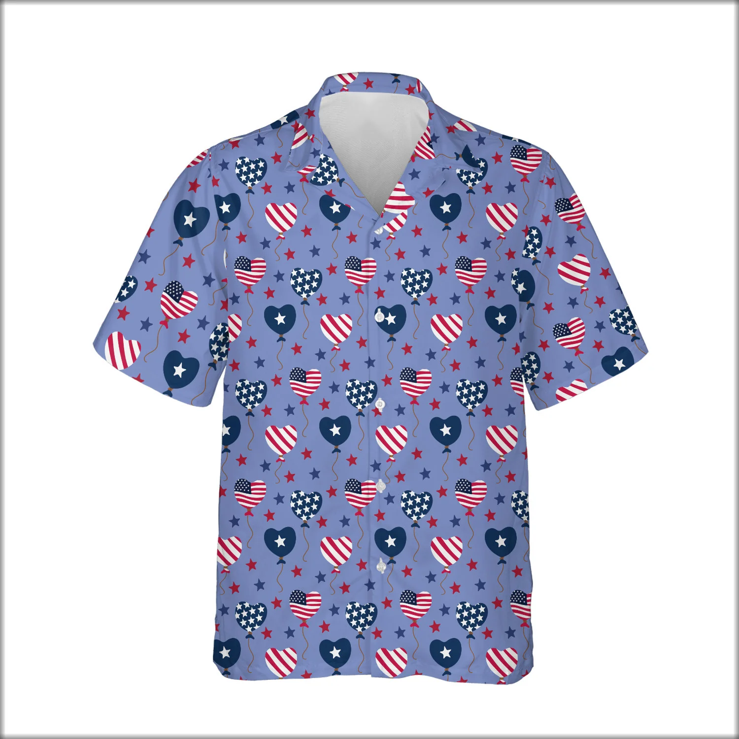 Custom Face & Logo Party USA Hawaiian Shirt | Perfect 4th of July & Patriotic Celebration - view 2 Custom Face & Logo Party USA Hawaiian Shirt | Perfect 4th of July & Patriotic Celebration - view 2