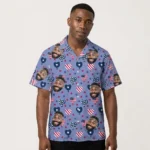 Custom Face & Logo Party USA Hawaiian Shirt | Perfect 4th of July & Patriotic Celebration